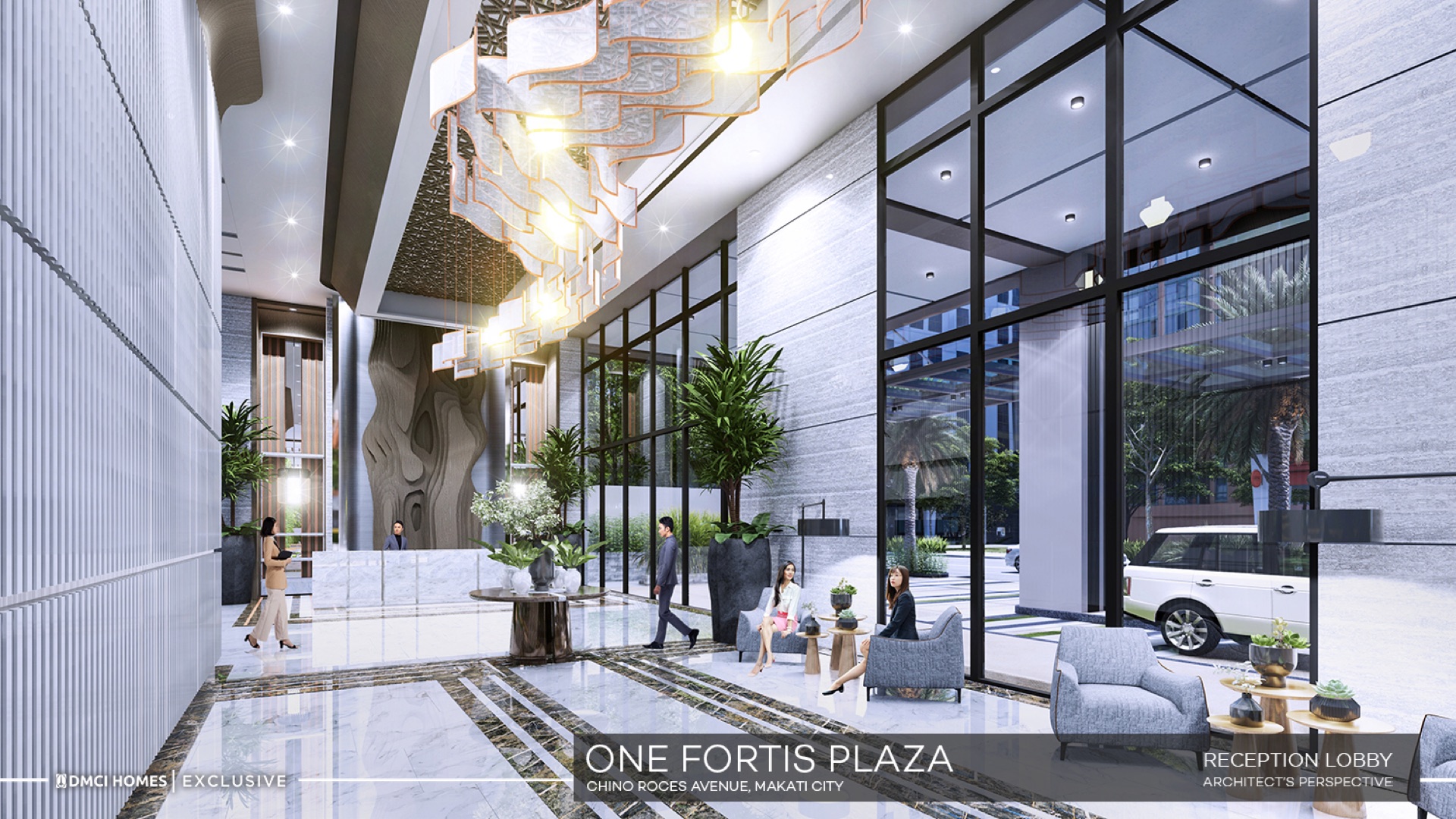 One Fortis Plaza grand lobby — executive arrival experience