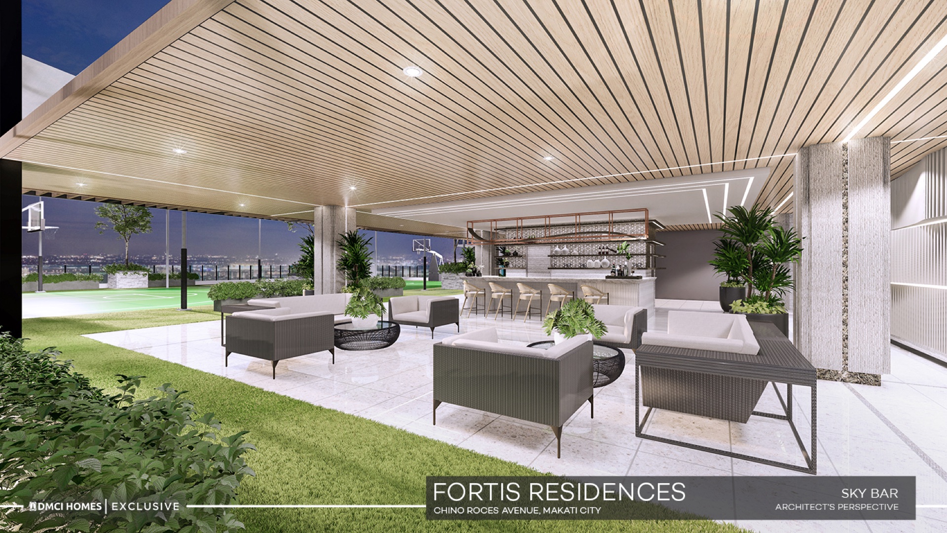 One Fortis Plaza rooftop Sky Bar view