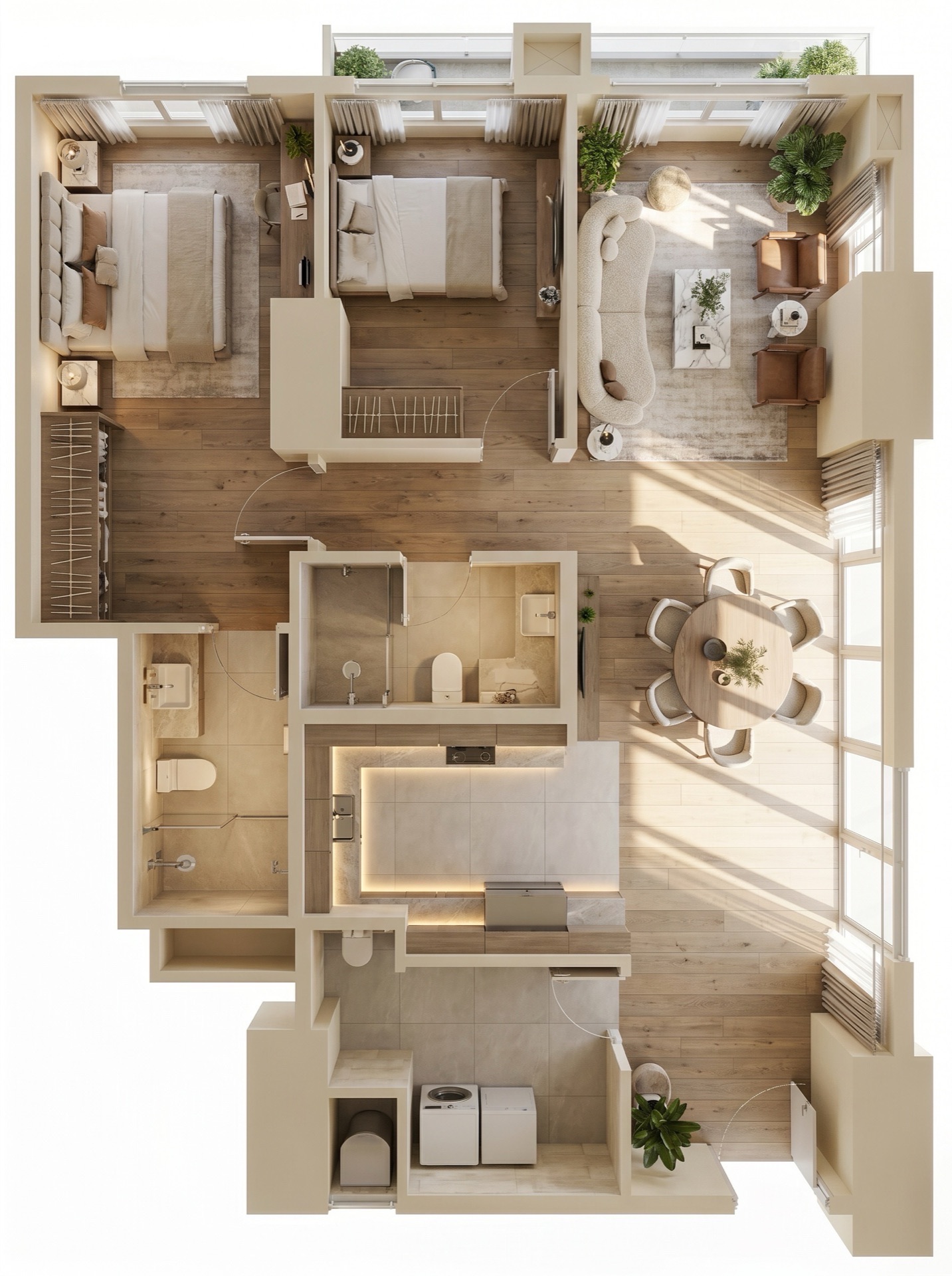 2-Bedroom unit floor plan — Fortis Residences