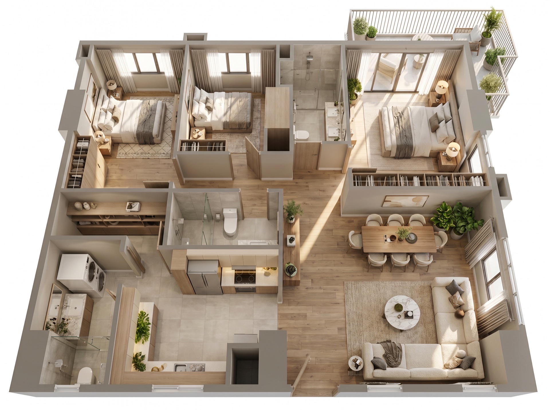 3-Bedroom unit floor plan — Fortis Residences