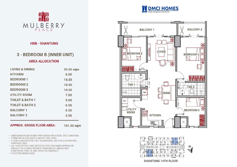 3-Bedroom floor plan