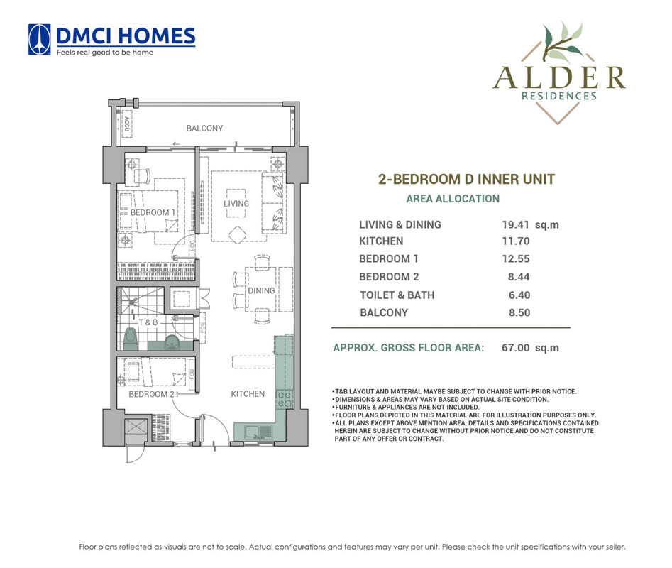 Alder Residences 2-Bedroom 67 sqm
