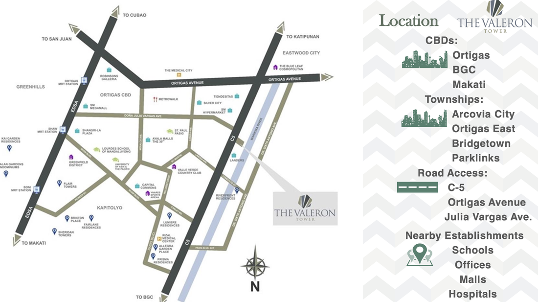 The Valeron Tower vicinity map — C-5 Pasig City