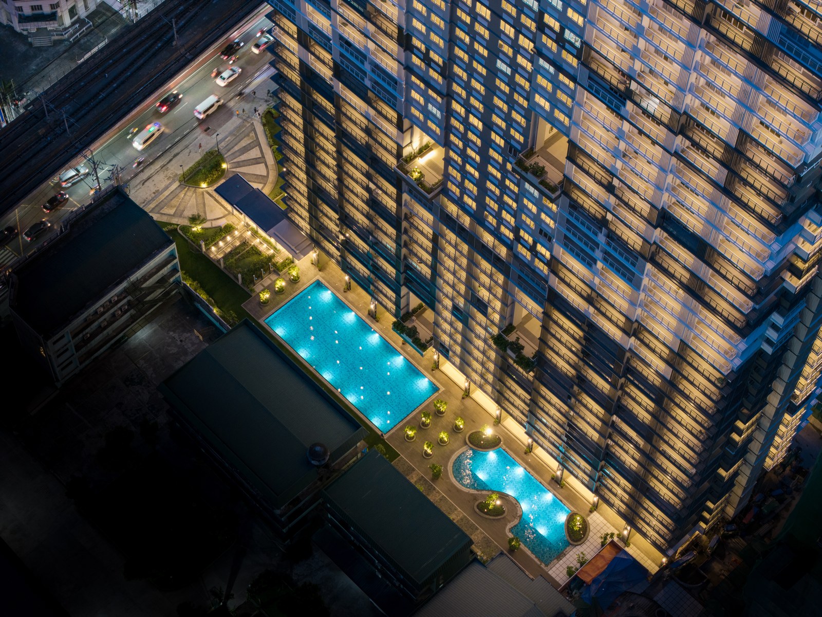 The Oriana amenity core aerial view
