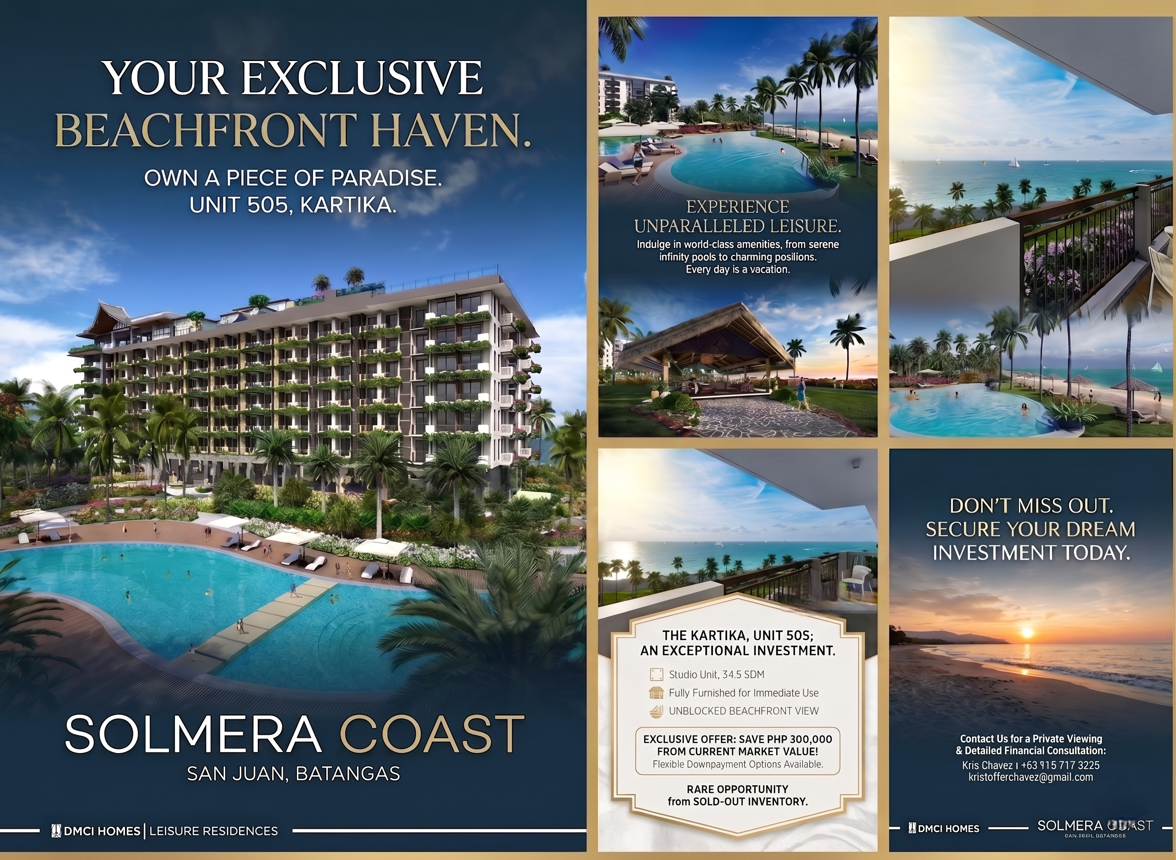 Solmera Coast Kartika 505 beach condo for sale San Juan Batangas